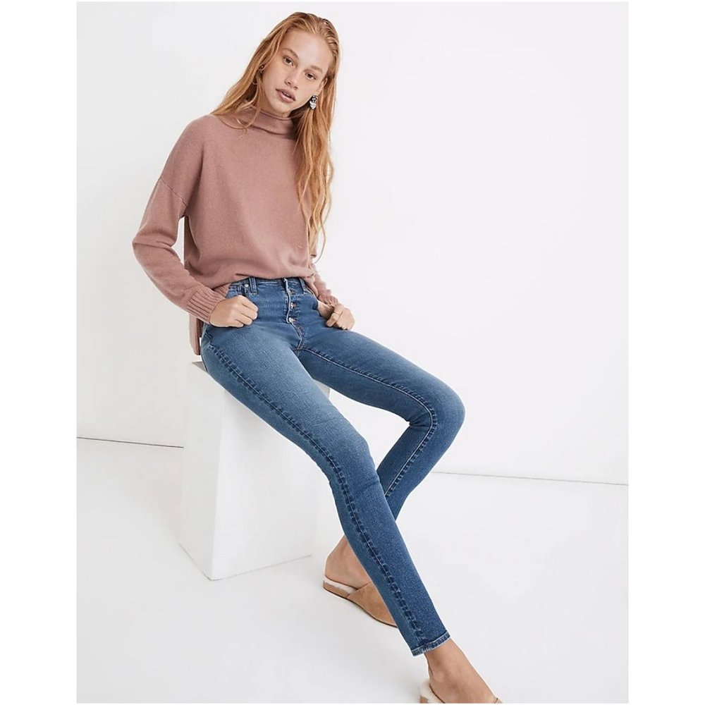 Madewell Button Fly 9" High Rise Skinny Jeans - Picture 2 of 8